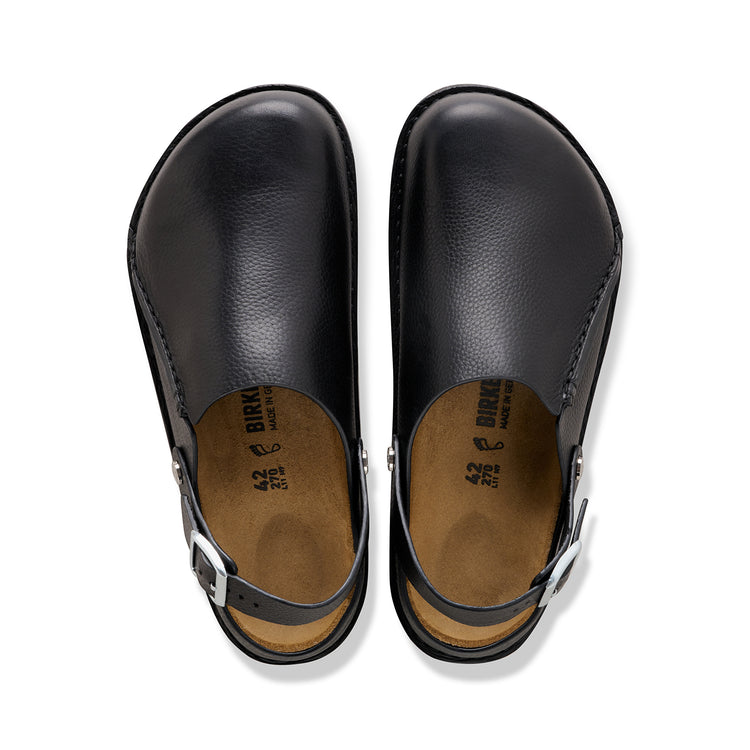Birkenstock Australia Lutry Premium Black Grained Leather top view