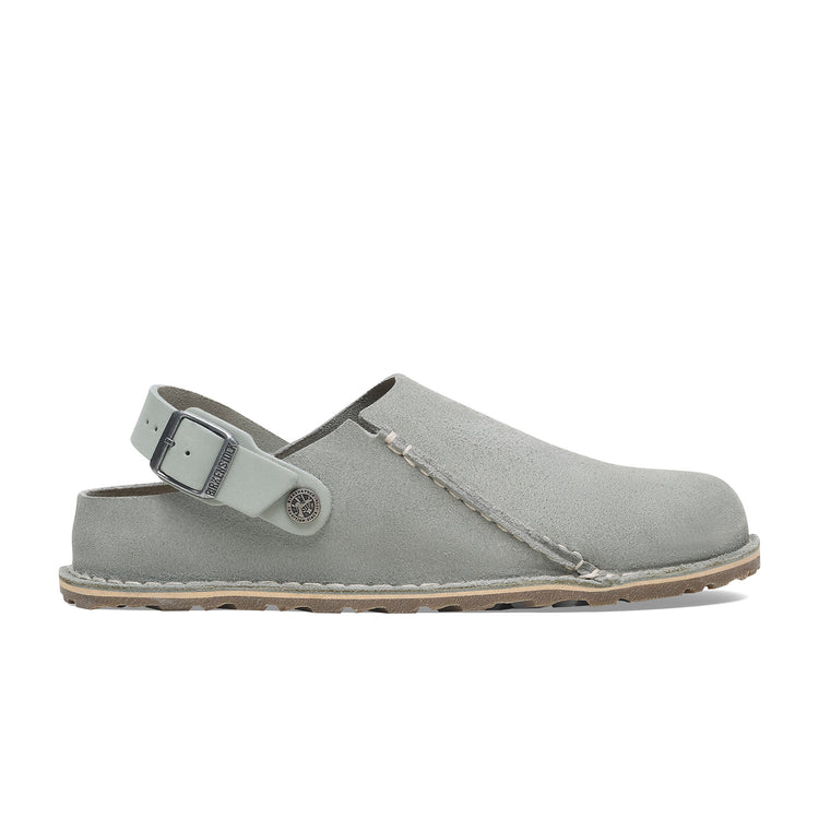 Birkenstock Lutry Pure Sage Suede Leather side view