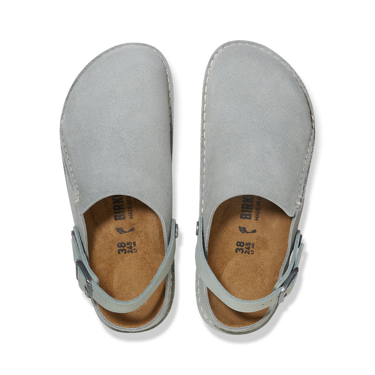 Birkenstock Lutry Pure Sage Suede Leather top view