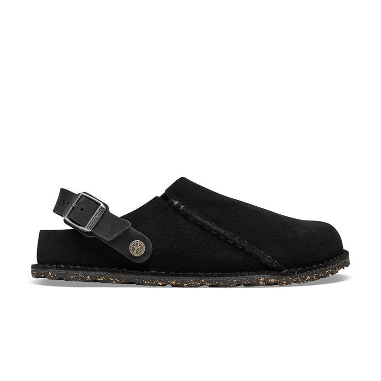 Birkenstock Lutry Black Suede Leather side view