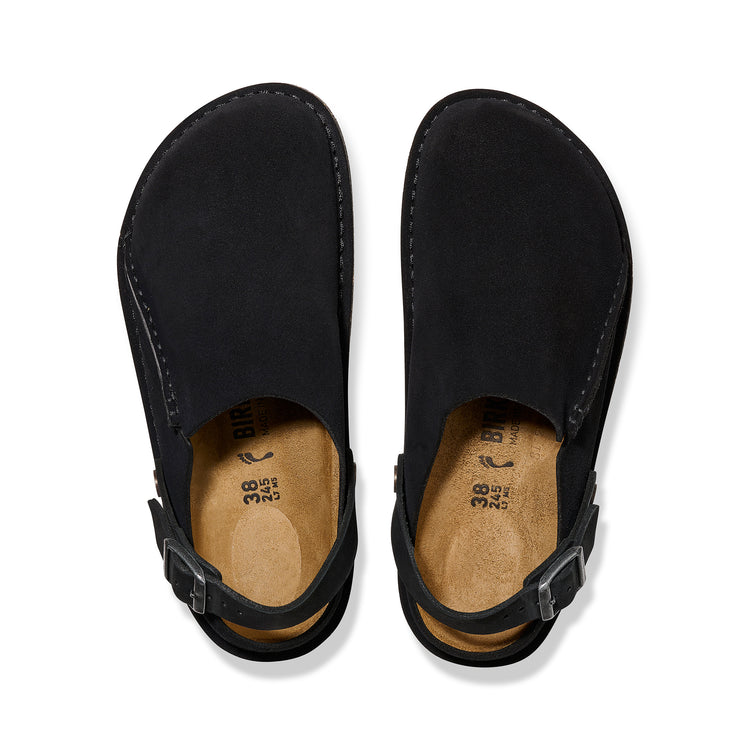 Birkenstock Lutry Black Suede Leather top view