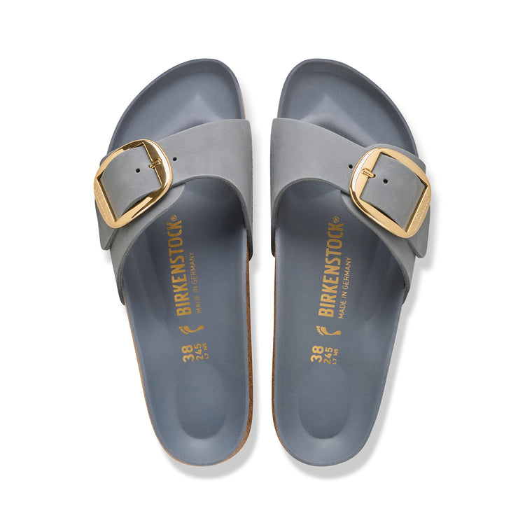 Birkenstock Australia Madrid Big Buckle Basalt Grey Oiled Leather top view