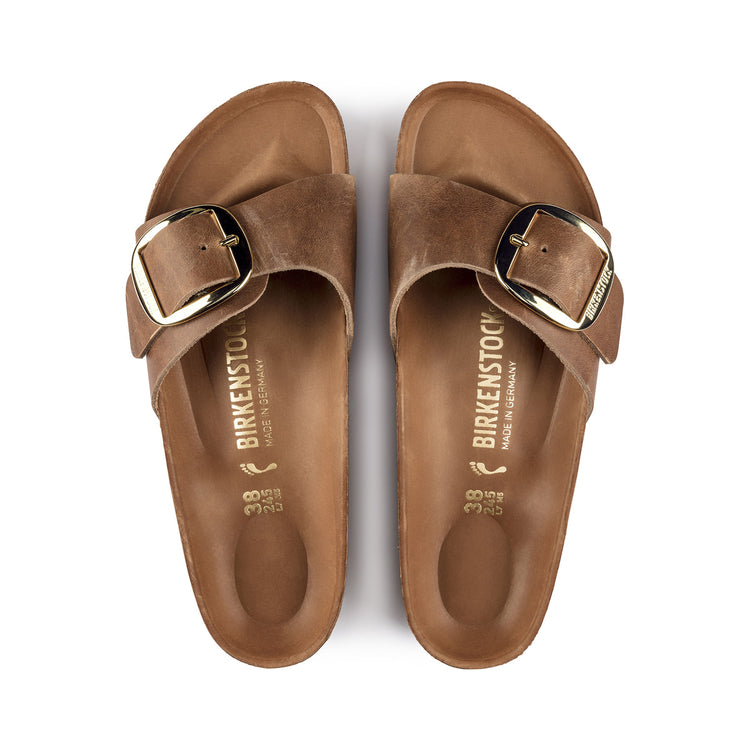 Birkenstock Madrid Big Buckle Cognac Oiled Leather top view