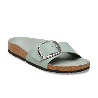 Birkenstock Australia Madrid Big Buckle High Shine Pure Sage Natural Leather Patent