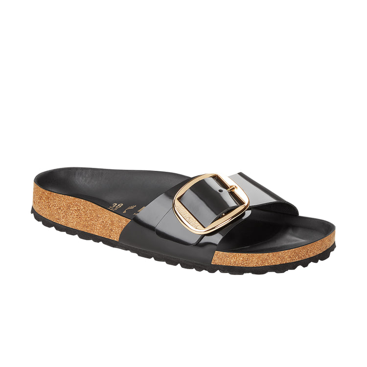 Birkenstock Madrid Big Buckle Natural Patent Leather High Shine Black Main View
