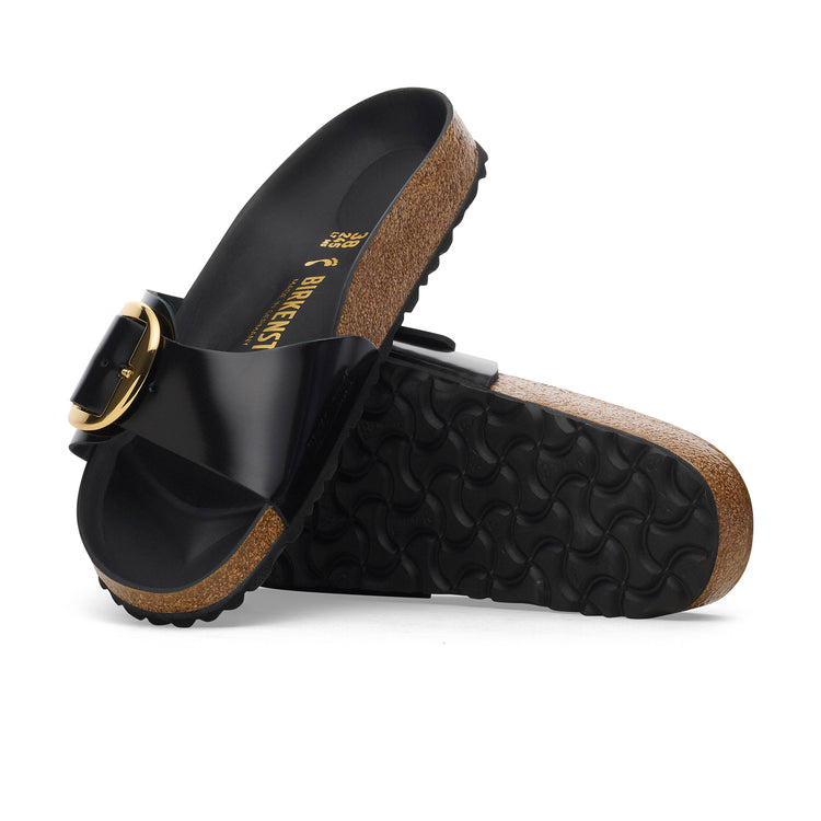 Madrid Big Buckle High Shine Black Natural Leather Patent