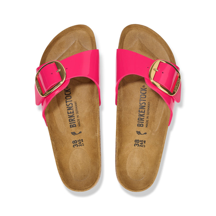 Madrid Big Buckle Patent Fuchsia Fusion Birko-Flor