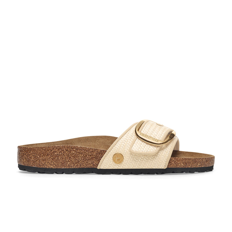 Birkenstock Madrid Big Buckle Raffia Natural Textile side view