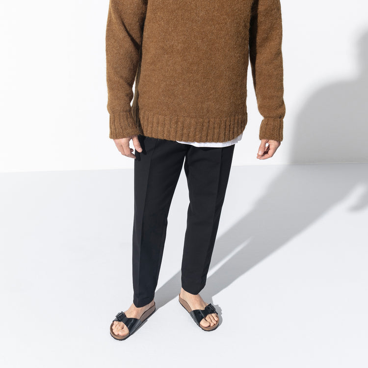 Birkenstock Madrid Black Patent Birko-Flor on male model