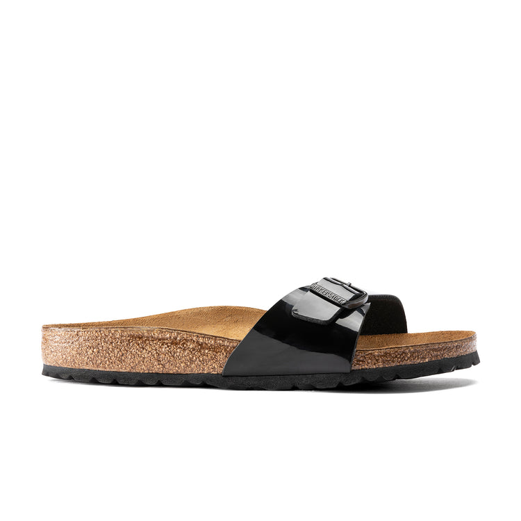 Birkenstock Madrid Black Patent Birko-Flor side view