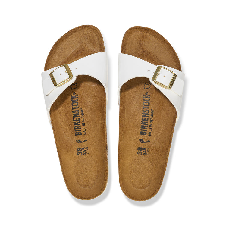 Birkenstock Madrid Patent White Birko-Flor top view