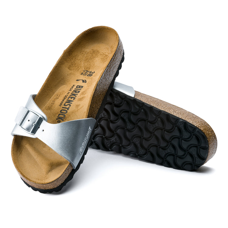 Birkenstock Madrid Silver Birko-Flor sole view