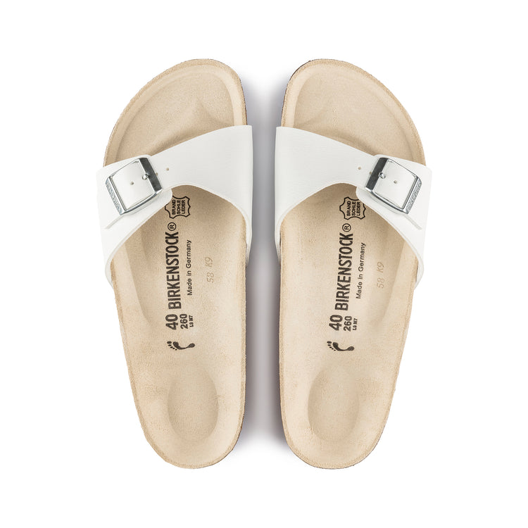 Birkenstock Madrid White Birko-Flor top view