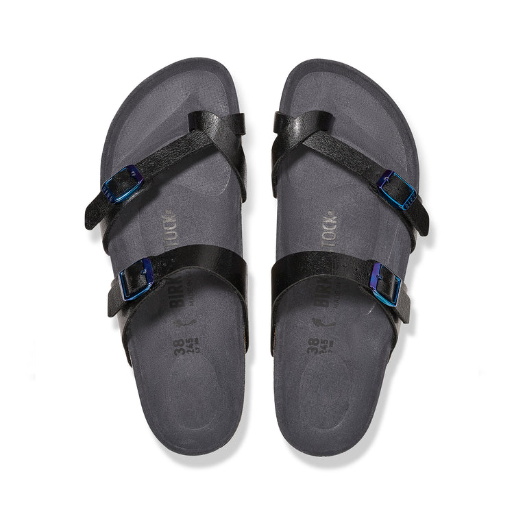 Mayari Graceful Licorice/Metallic Blue Birko-Flor top view