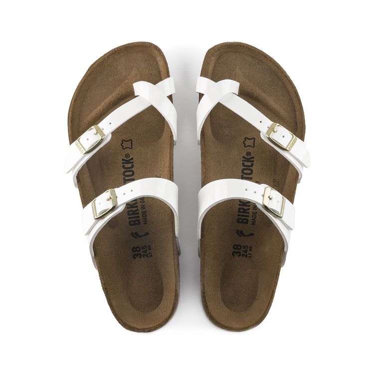 Birkenstock Mayari Birko-Flor Patent White top view