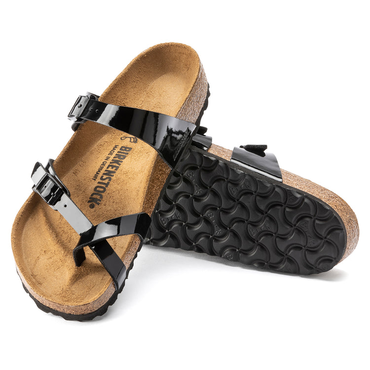 Birkenstock Mayari Black Patent Birko-Flor sole view