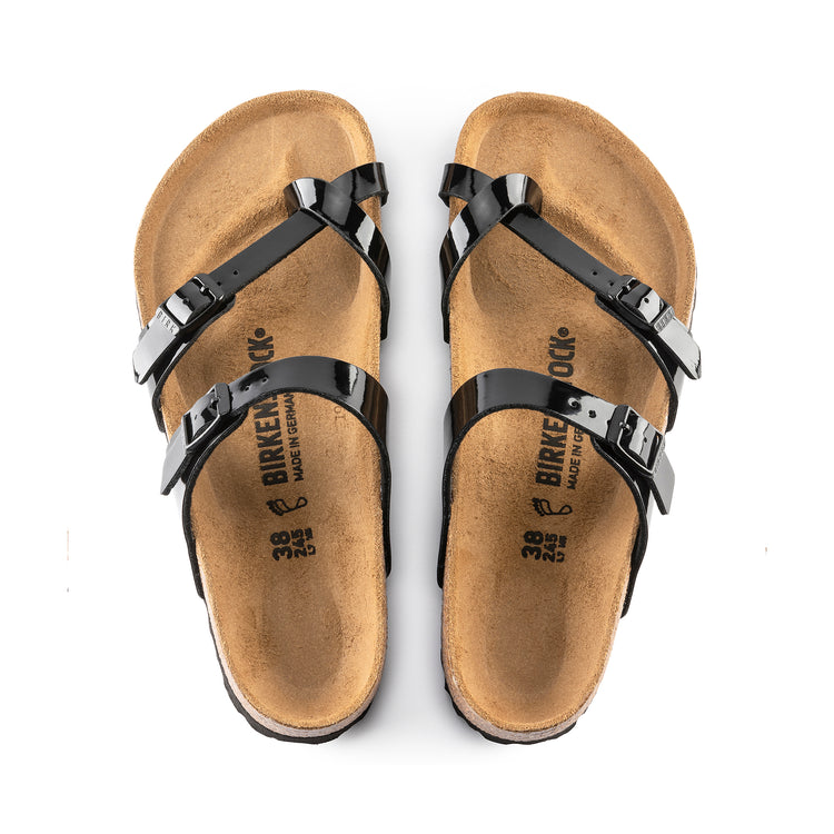 Birkenstock Mayari Black Patent Birko-Flor top view