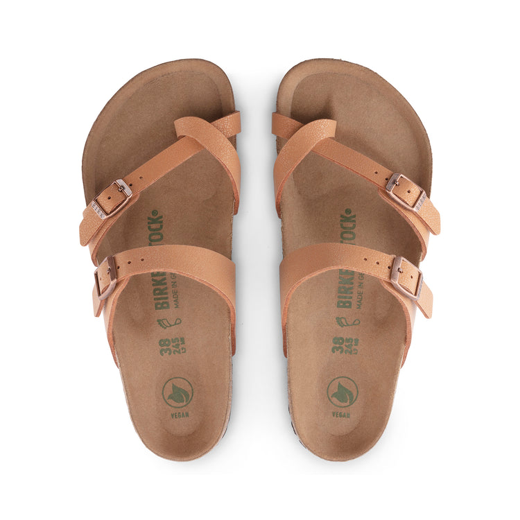 Birkenstock Mayari Earthy Vegan Pecan BirkiBuc top view