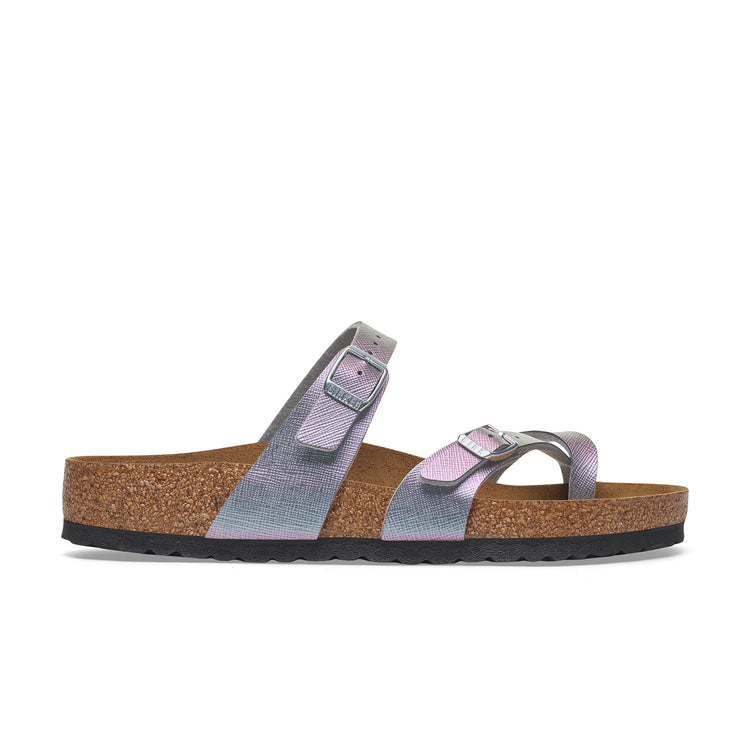Birkenstock Mayari Saffiano Iridescent Viola Embossed Birko-Flor side view