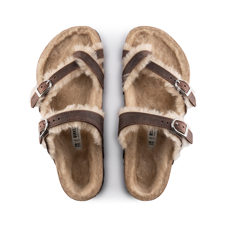 Birkenstock Australia Mayari Shearling Habana Oiled Leather/Shearling top view