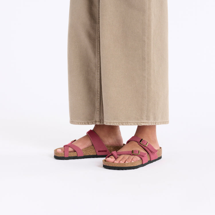 Birkenstock Mayari Vegan Berry Crush Synthetic on model 1