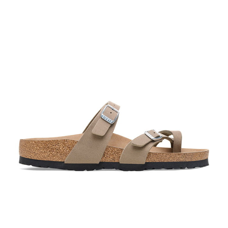 Birkenstock Mayari Vegan Grey Taupe Synthetic Soft Birki side view