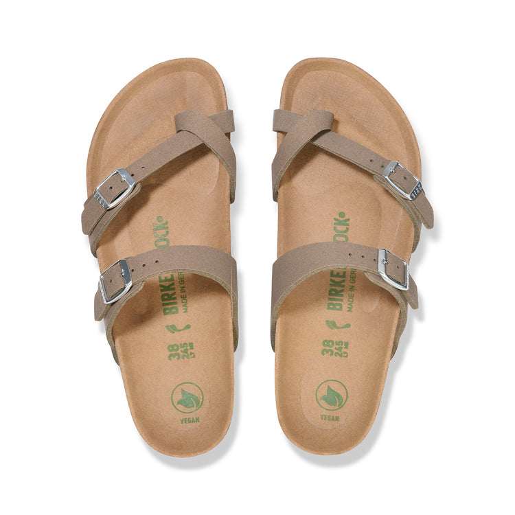 Birkenstock Mayari Vegan Grey Taupe Synthetic Soft Birki top view