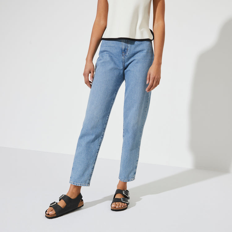 Birkenstock Milano Big Buckle Black Oiled Leather on model 1