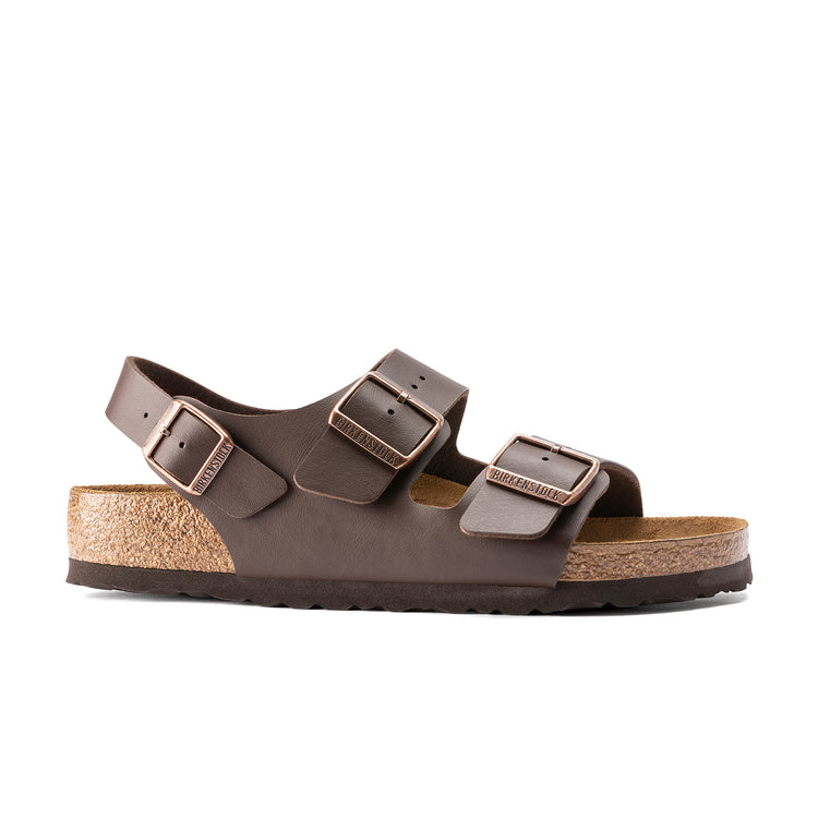 Birkenstock Milano Dark Brown Birko-Flor side view
