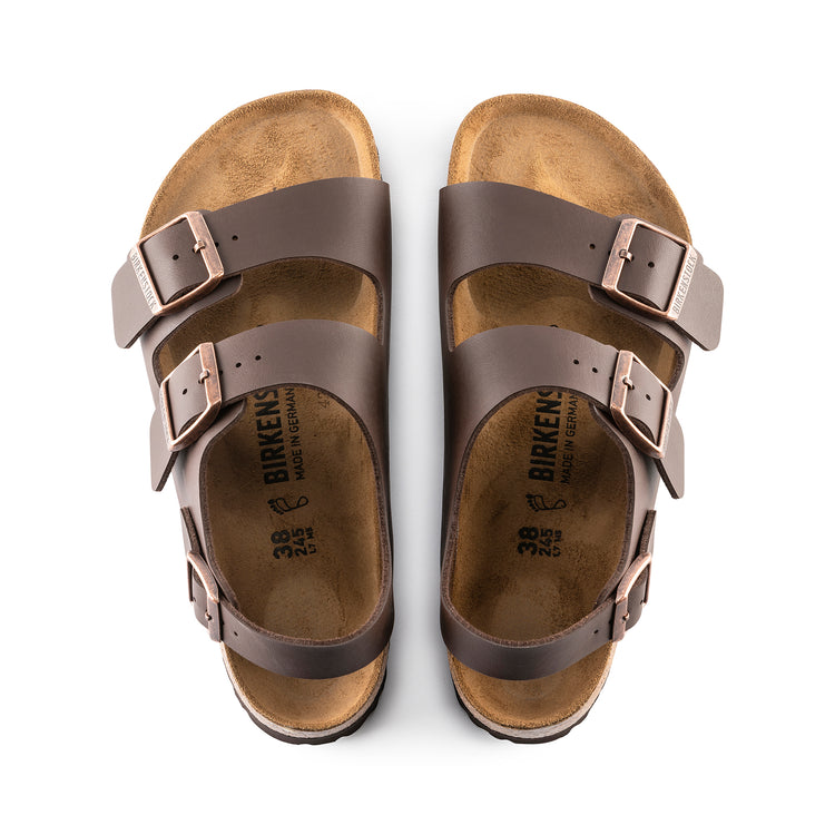 Birkenstock Milano Dark Brown Birko-Flor top view