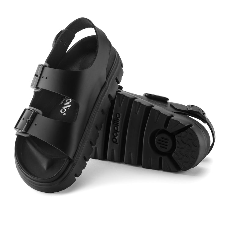Birkenstock Milano Chunky Exquisite Black Smooth Leather sole view