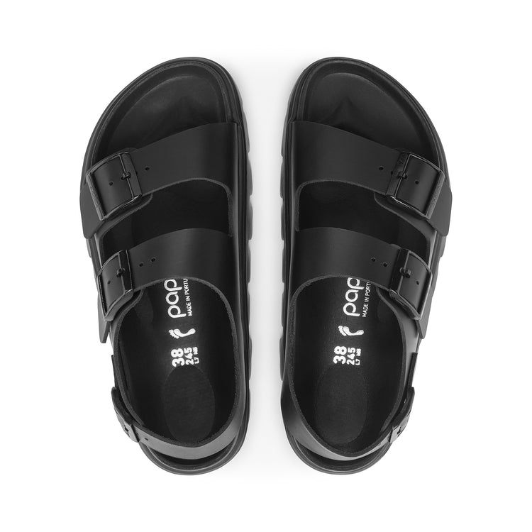 Birkenstock Milano Chunky Exquisite Black Smooth Leather top view