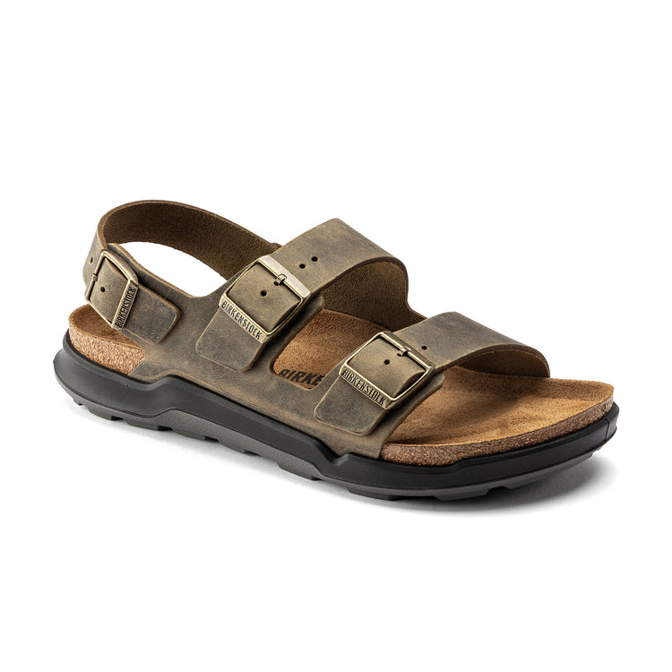 Birkenstock Milano Cross Town Arctic Faded Khaki Waxy Leather