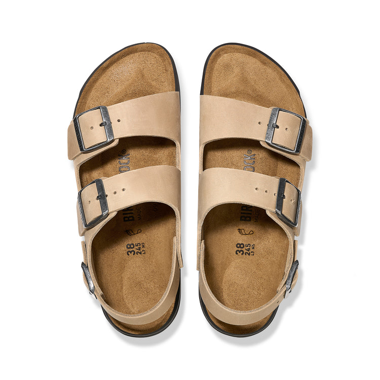 Birkenstock Milano Cross Town Tabacco Brown Oiled Leather top view