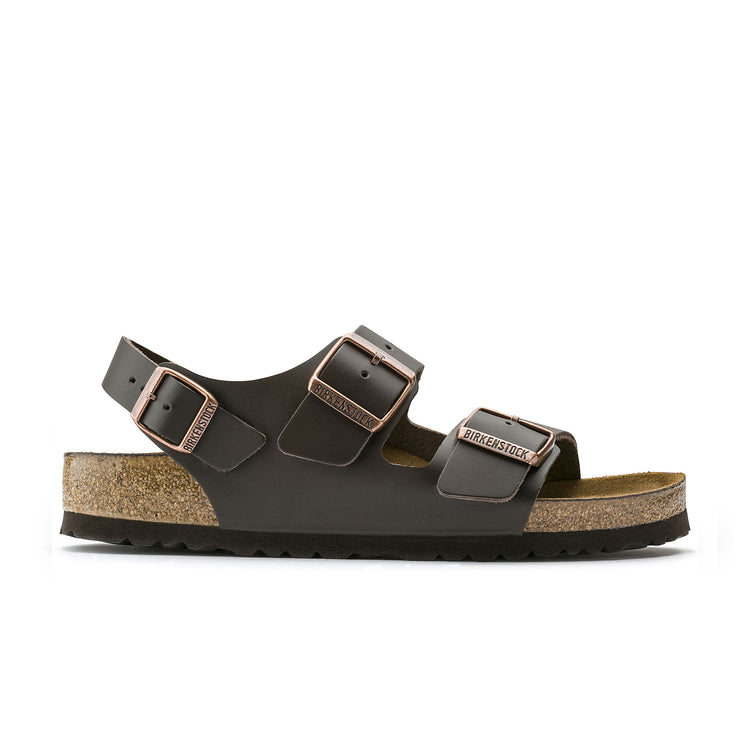 Birkenstock Milano Dark Brown Smooth Leather side view