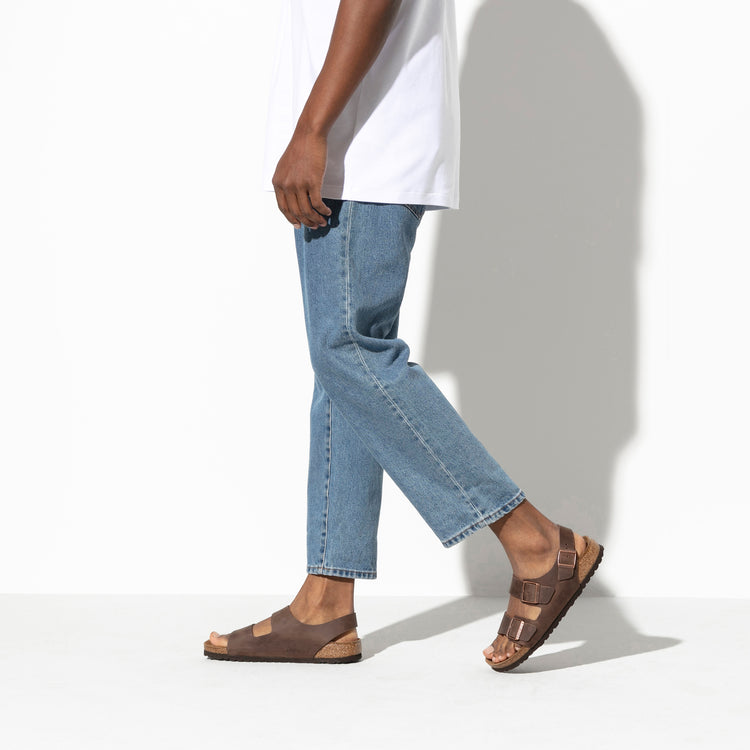 Birkenstock Milano Habana Oiled Leather on male model