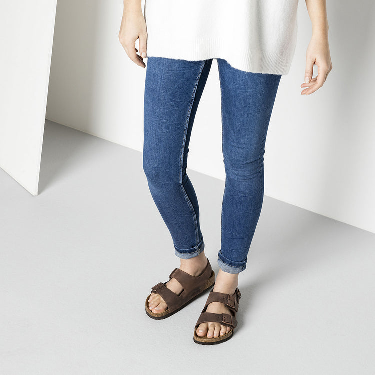 Birkenstock Milano Habana Oiled Leather on female model