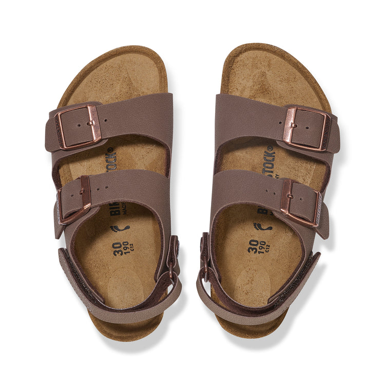 Birkenstock Milano Kids Adjustable Strap Mocca BirkiBuc top view