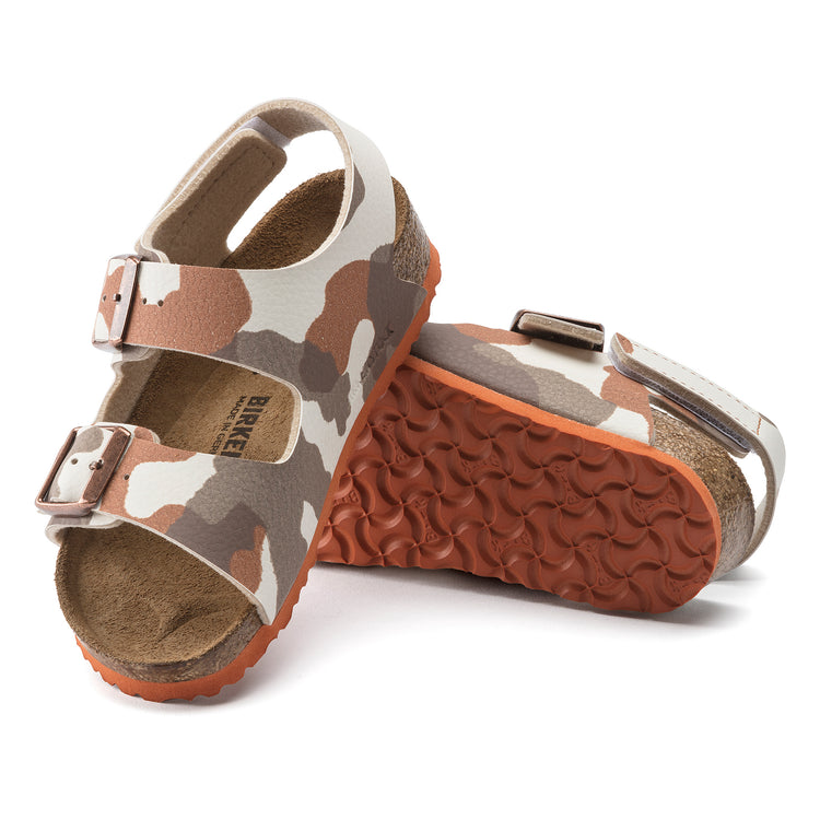 Birkenstock Milano Kids Desert Soil Camo Eggshell Birko-Flor sole view