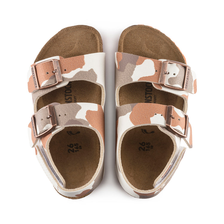 Birkenstock Milano Kids Desert Soil Camo Eggshell Birko-Flor top view