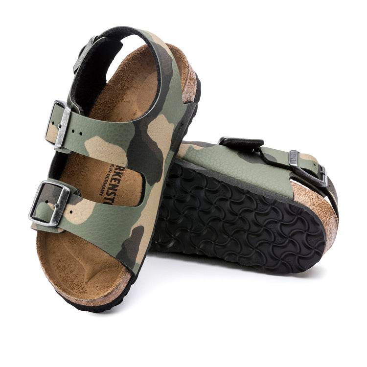 Birkenstock Milano Kids Desert Soil Camo Khaki Birko-Flor sole view