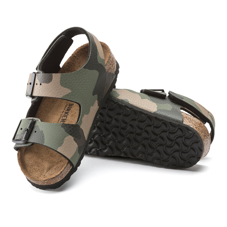 Birkenstock Milano Kids HL Desert Soil Camo Khaki Birko-Flor sole view