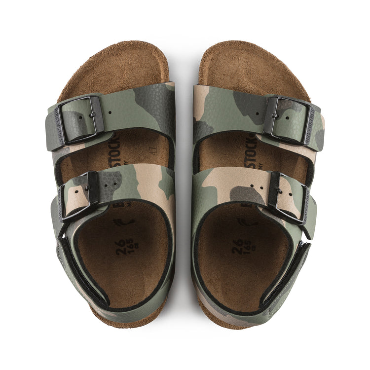 Birkenstock Milano Kids HL Desert Soil Camo Khaki Birko-Flor top view