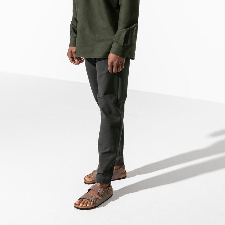 Birkenstock Milano Mocca Birkibuc on model 2
