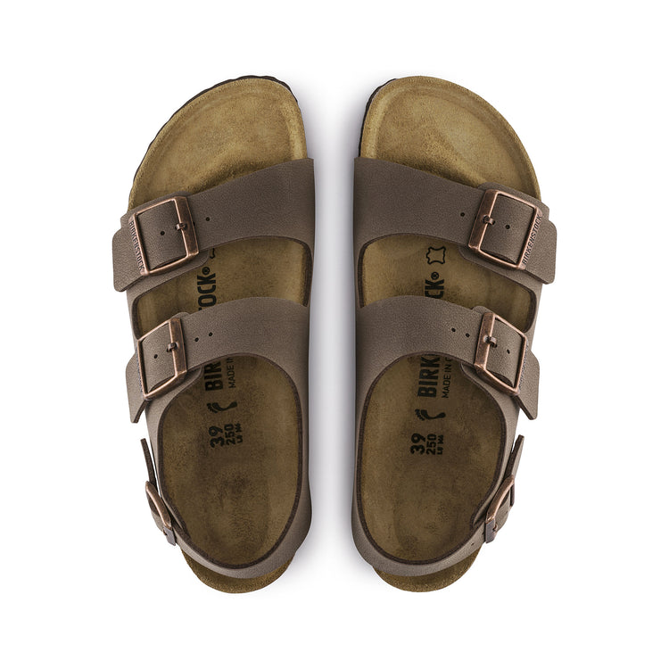 Birkenstock Milano Mocca BirkiBuc top view