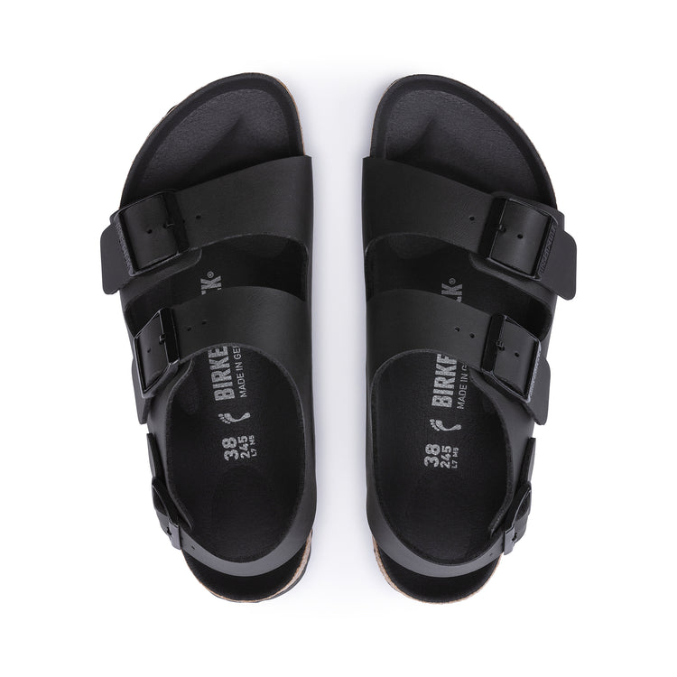 Birkenstock Australia Milano Semi Exquisite Black Birko-Flor top view