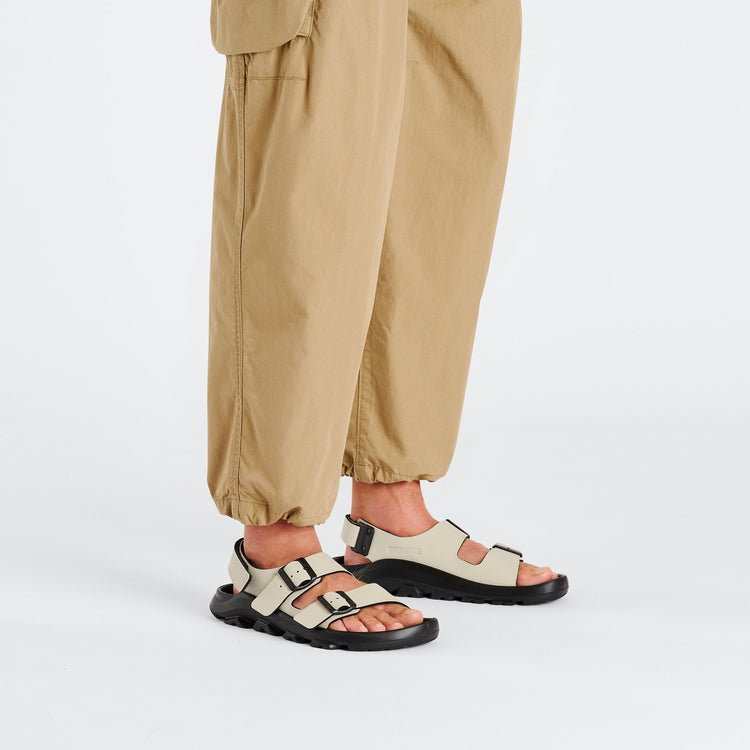 Birkenstock Mogami Terra Eucalyptus Birko Flor on model 1