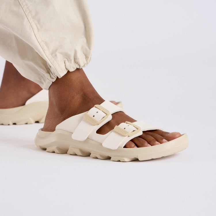 Birkenstock Mogami Terra Stealth 2 Strap Eggshell Birko Flor on model 2