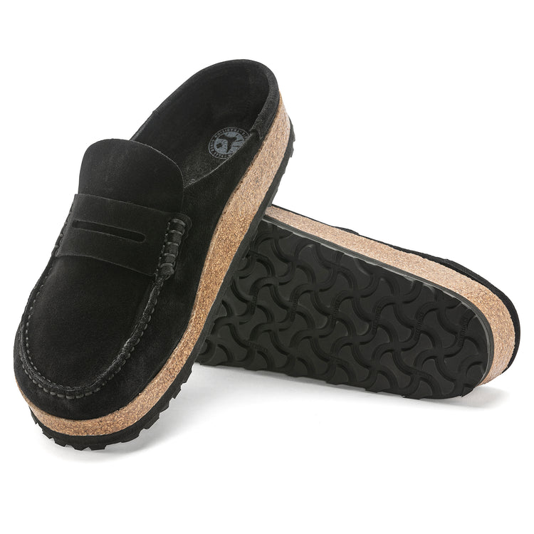 Birkenstock Naples Black Suede Leather sole view