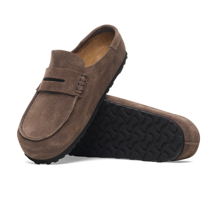 Birkenstock Naples Wrapped Concrete Grey Suede Leather sole view